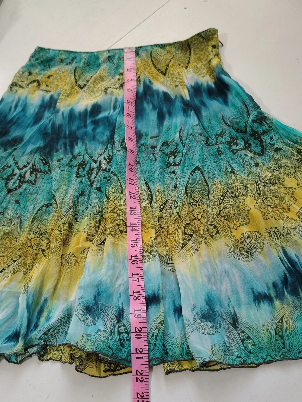 Vintage Tracy Evan Tie Dye Paisley Ruffle Mini Skirt Size 1 Fairy Grunge 90s
